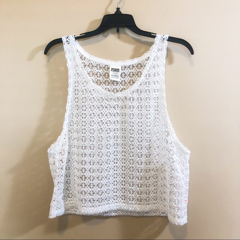 PINK tank top - size small - lace